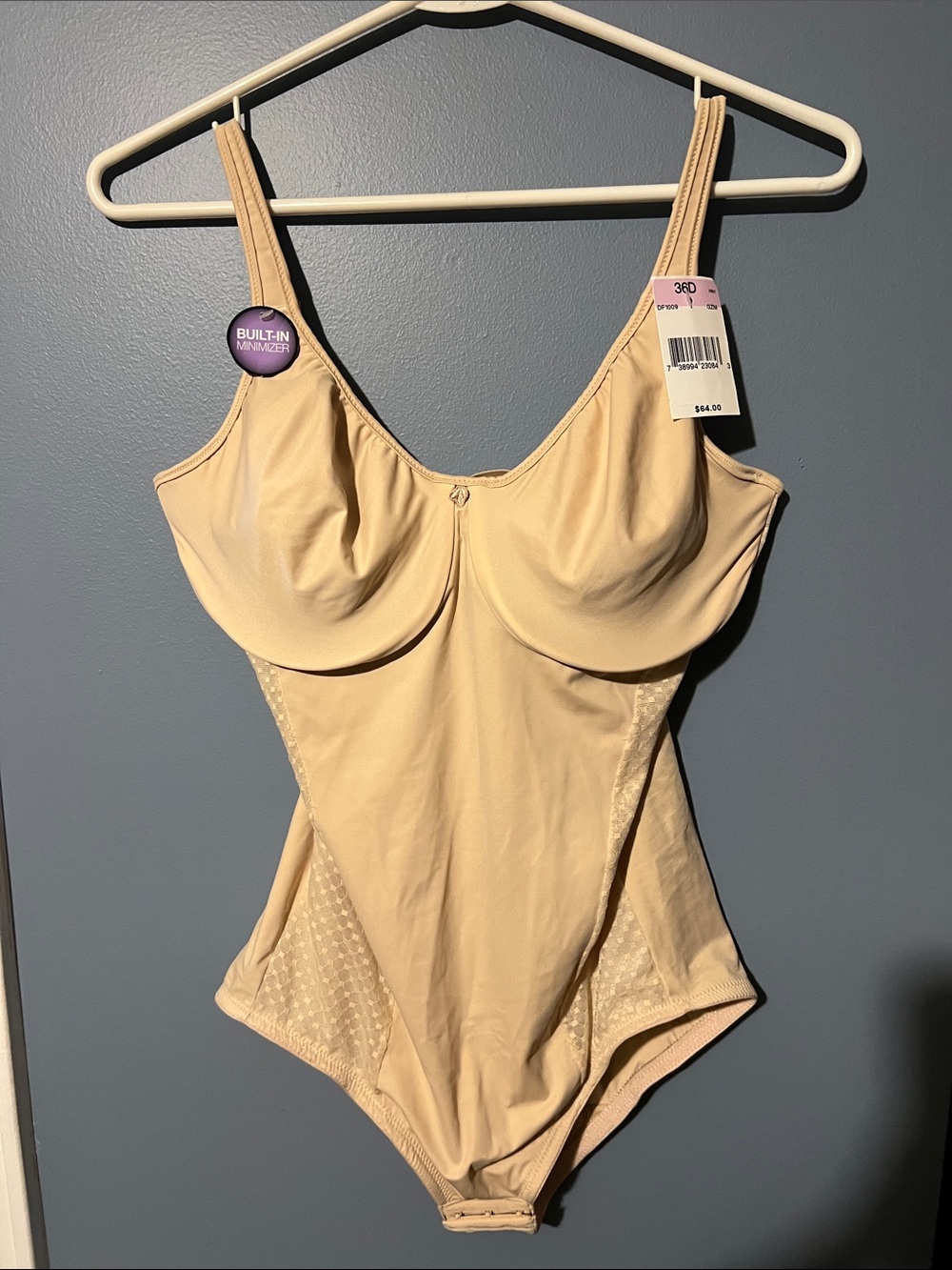 Bali Nude Beige Shapewear Bodysuit with Built-In Minimizer